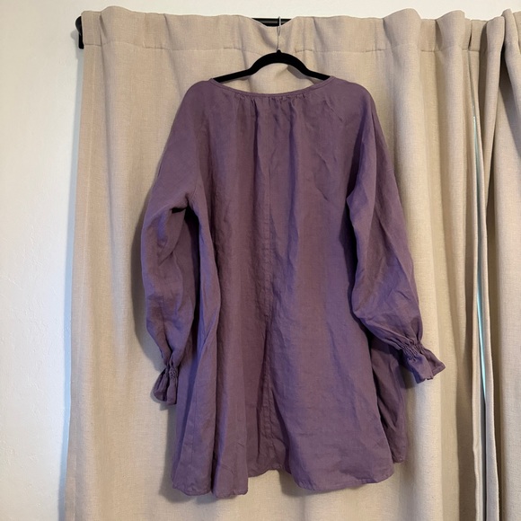 Linenfox Dusty Lavender Agata Linen Dress - Picture 5 of 5